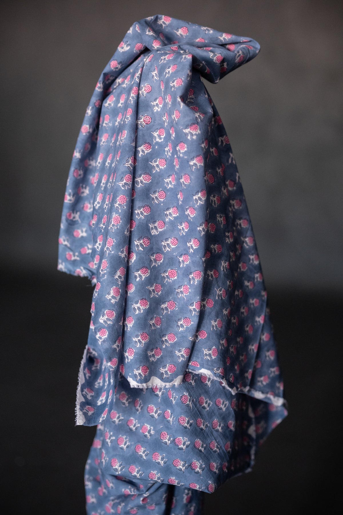 Indian Block Print Cotton - Pink Floret