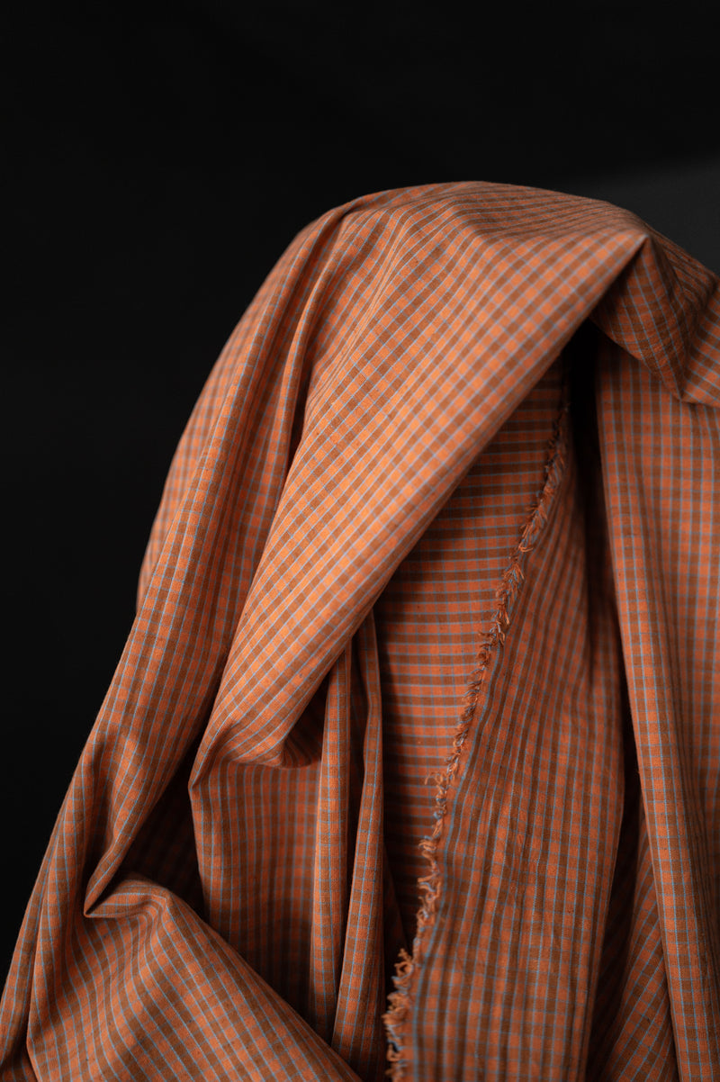 Organic Cotton/Linen Check - Dusky Daya