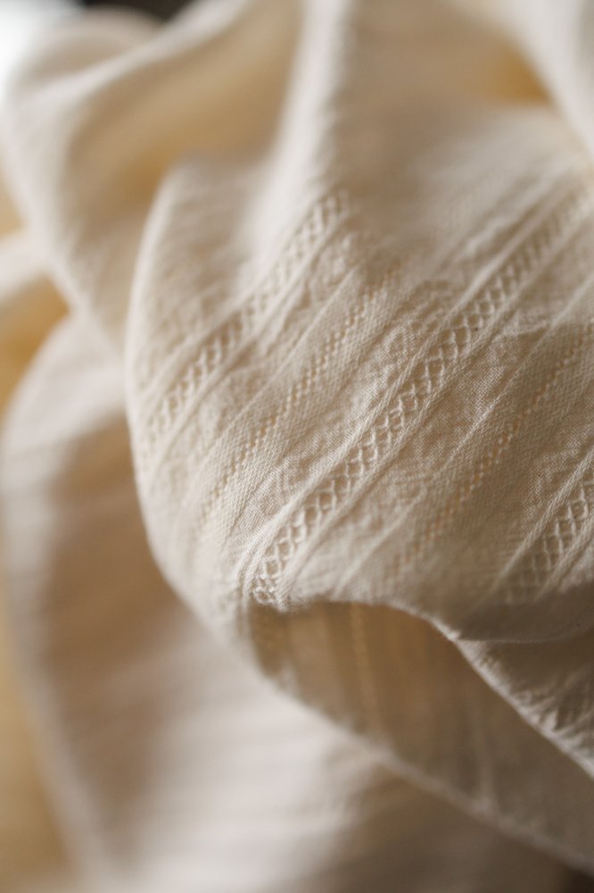 Japanese Cotton - Dash/Cross White