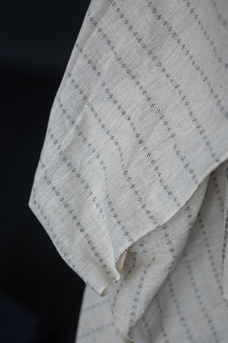 Extra Weft Handwoven Cotton - Salt Tracks