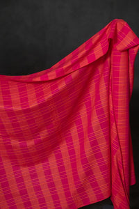 pink orange indian cotton check