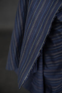 blue stitched indian cotton linen