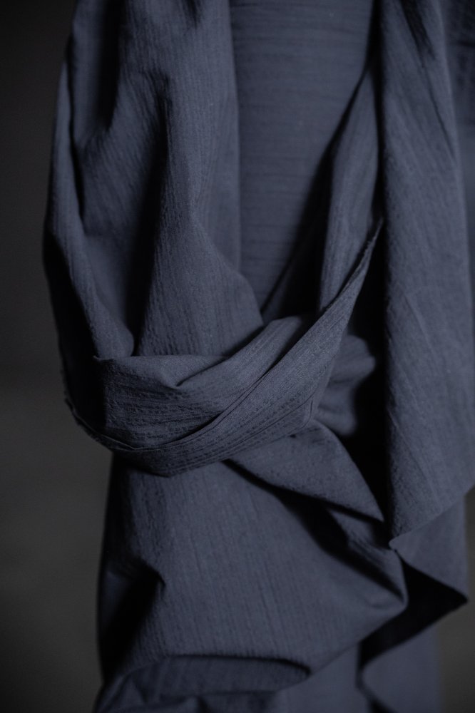 Organic Cotton Seersucker Stripe - Galaxy