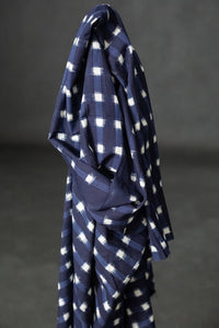 indigo navy ikat fabric