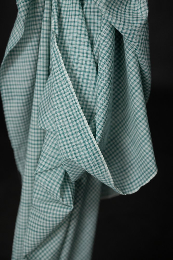 Handwoven Cotton Check - Marley Green