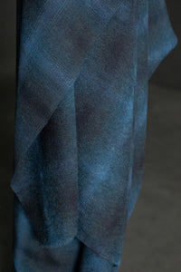 blue black wool check fabric
