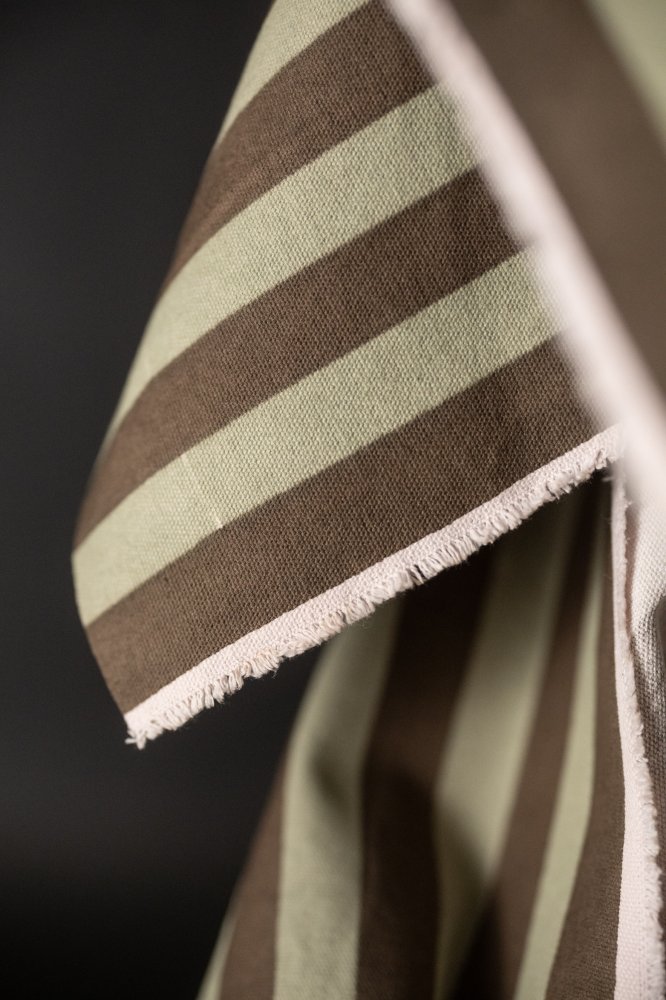 Wide Stripe Cotton Canvas *discounted - Moss and Pine