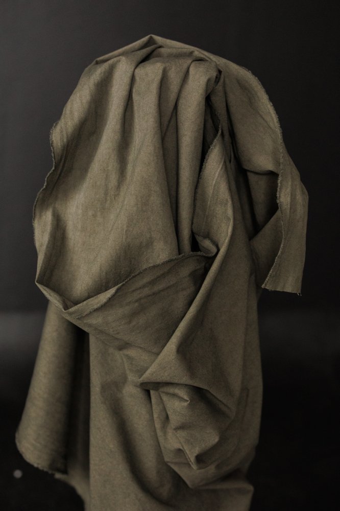 Japanese Washed Cotton Canvas - Pewter Green
