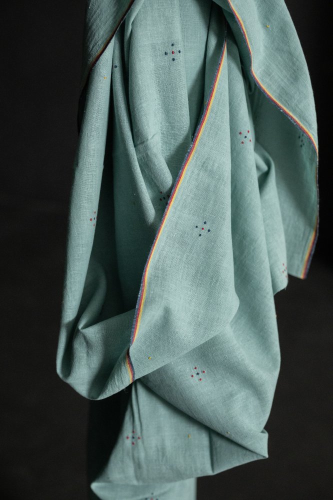 Light blue indian handloom tangaliya cotton