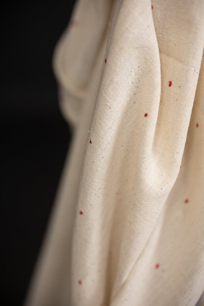 cream tangaliya handwoven fabric