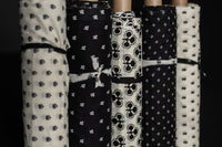 black white floral cotton fabric