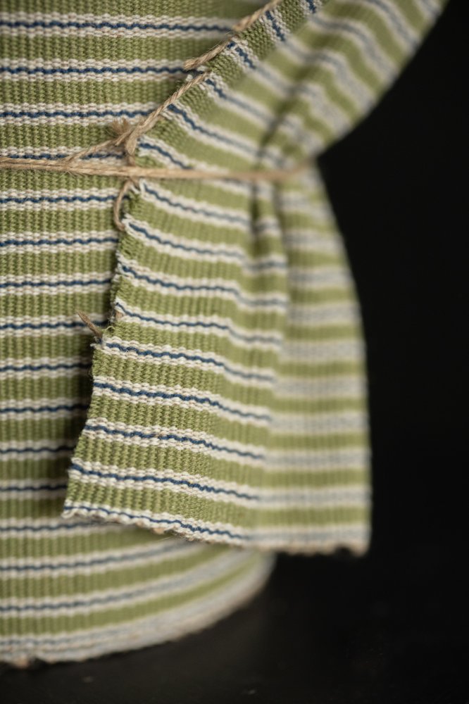 stripy green jute runner