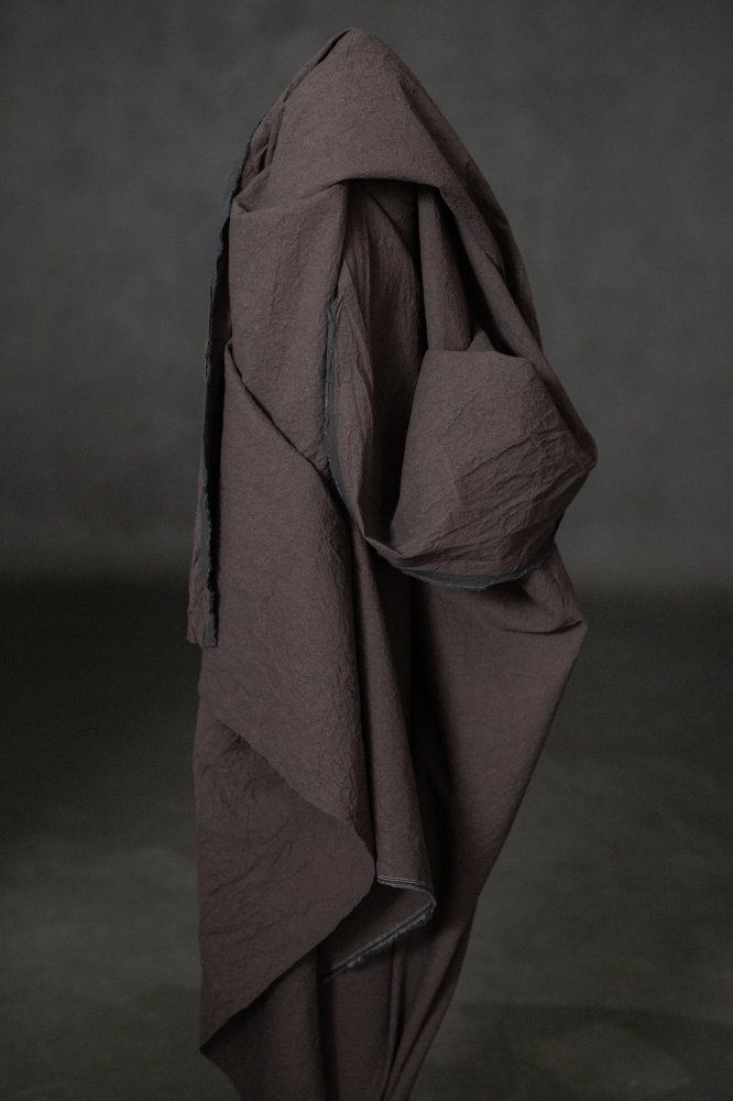 textured brown japanese crinkle cotton