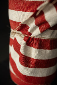red white stripy jute fabric